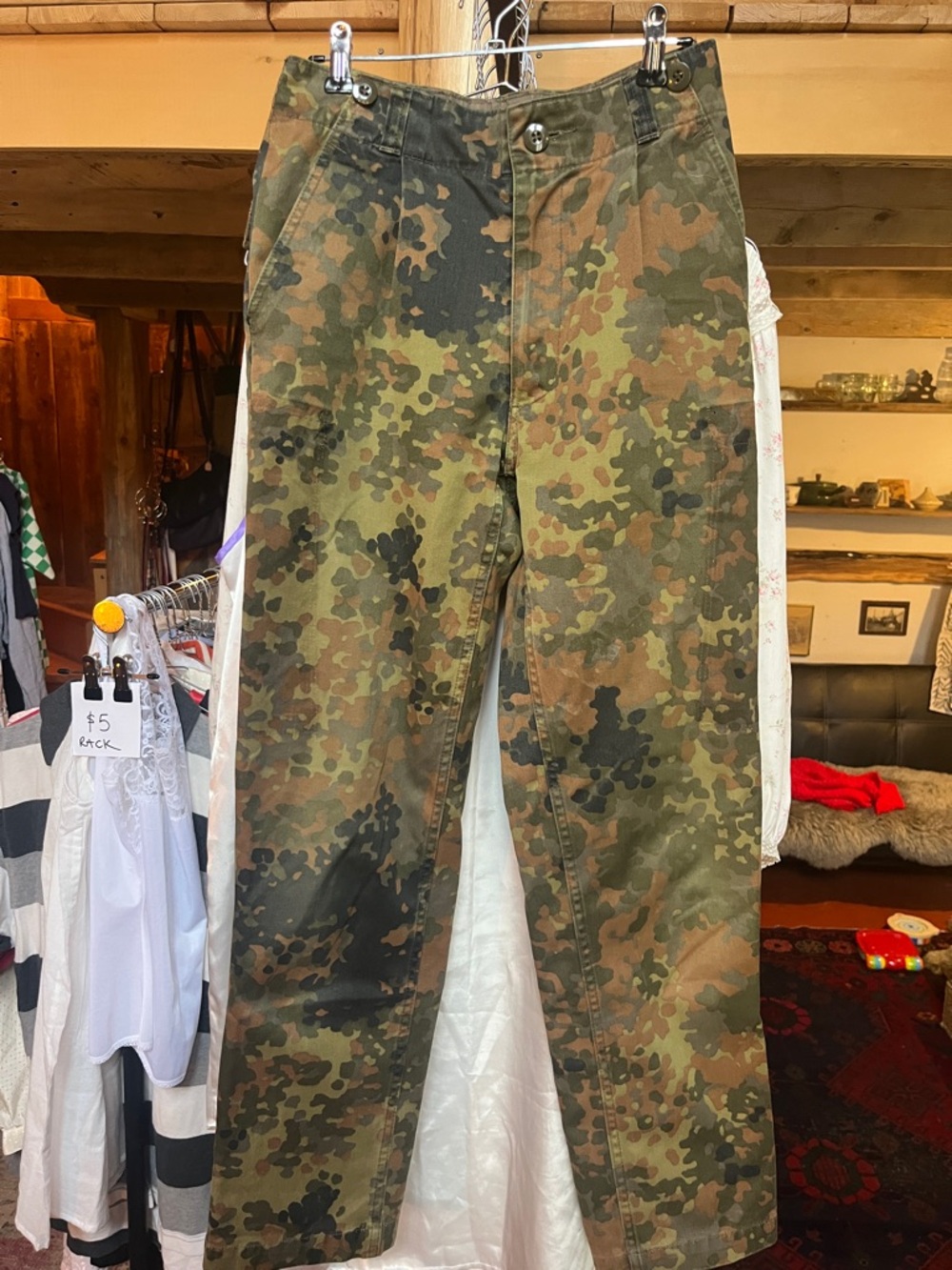 Cargo Pants in Flecktarn Camo - Green/Brown